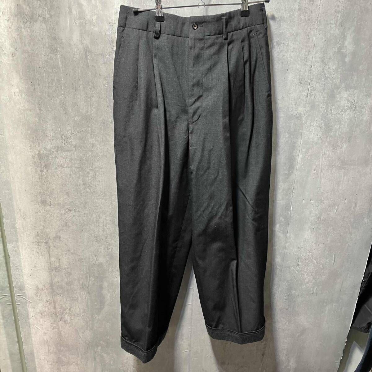 05 aw COMME des GARCONS ロングウールパンツ サイズL ブラック コムデギャルソン