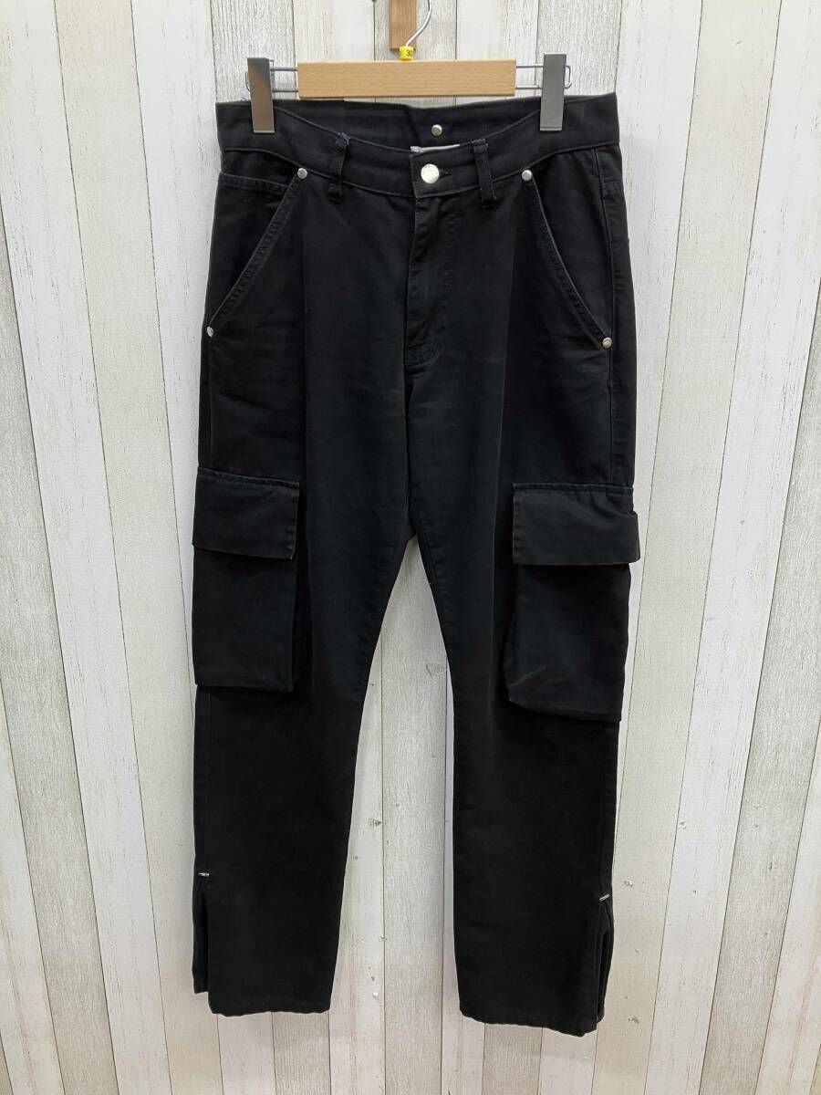 アスクユアセルフ Adjustable Flare Snap Cargo カーゴパンツ サイズ30 ブラック系