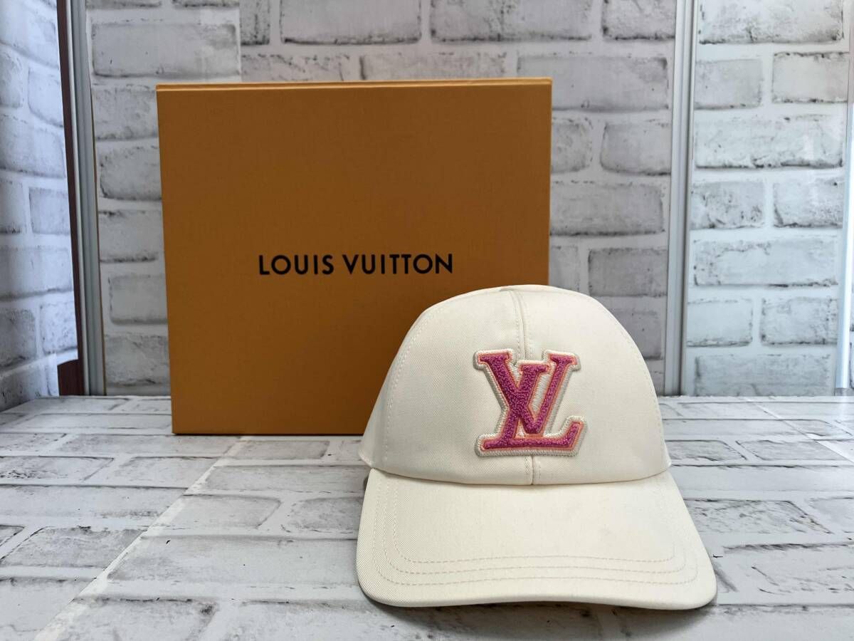 き LOUIS VUITTON キャップ LV シグネチャー ベージュ フラワーモチーフ ルイヴィトン M 7289 帽子