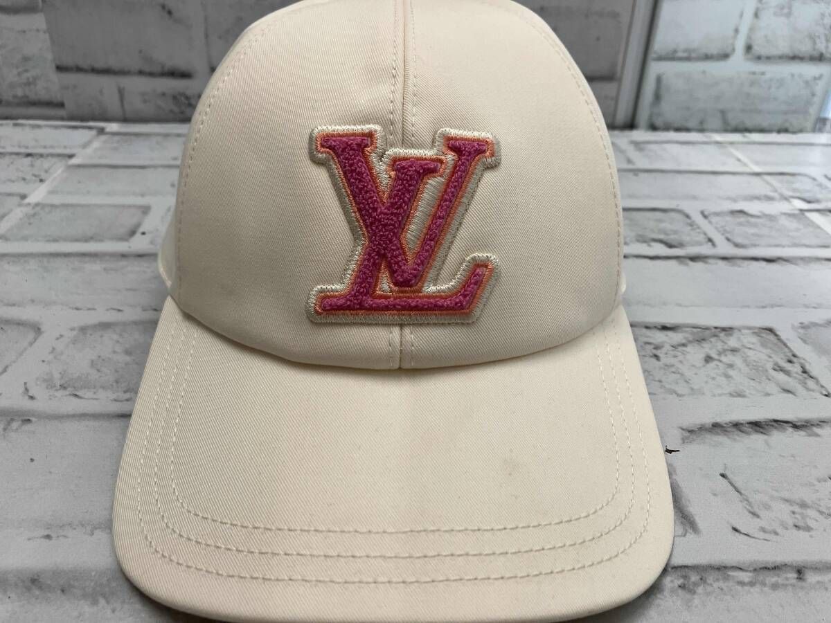 き LOUIS VUITTON キャップ LV シグネチャー ベージュ フラワーモチーフ ルイヴィトン M 7289 帽子