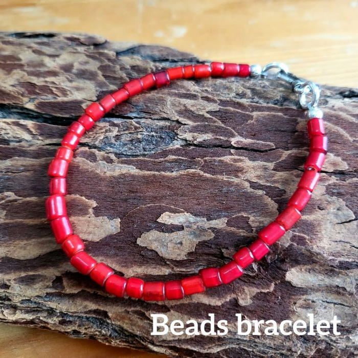 rym-288 アンティークビーズブレスレット手首のサイズ19ｃｍの方 ネックレス ブレスレット