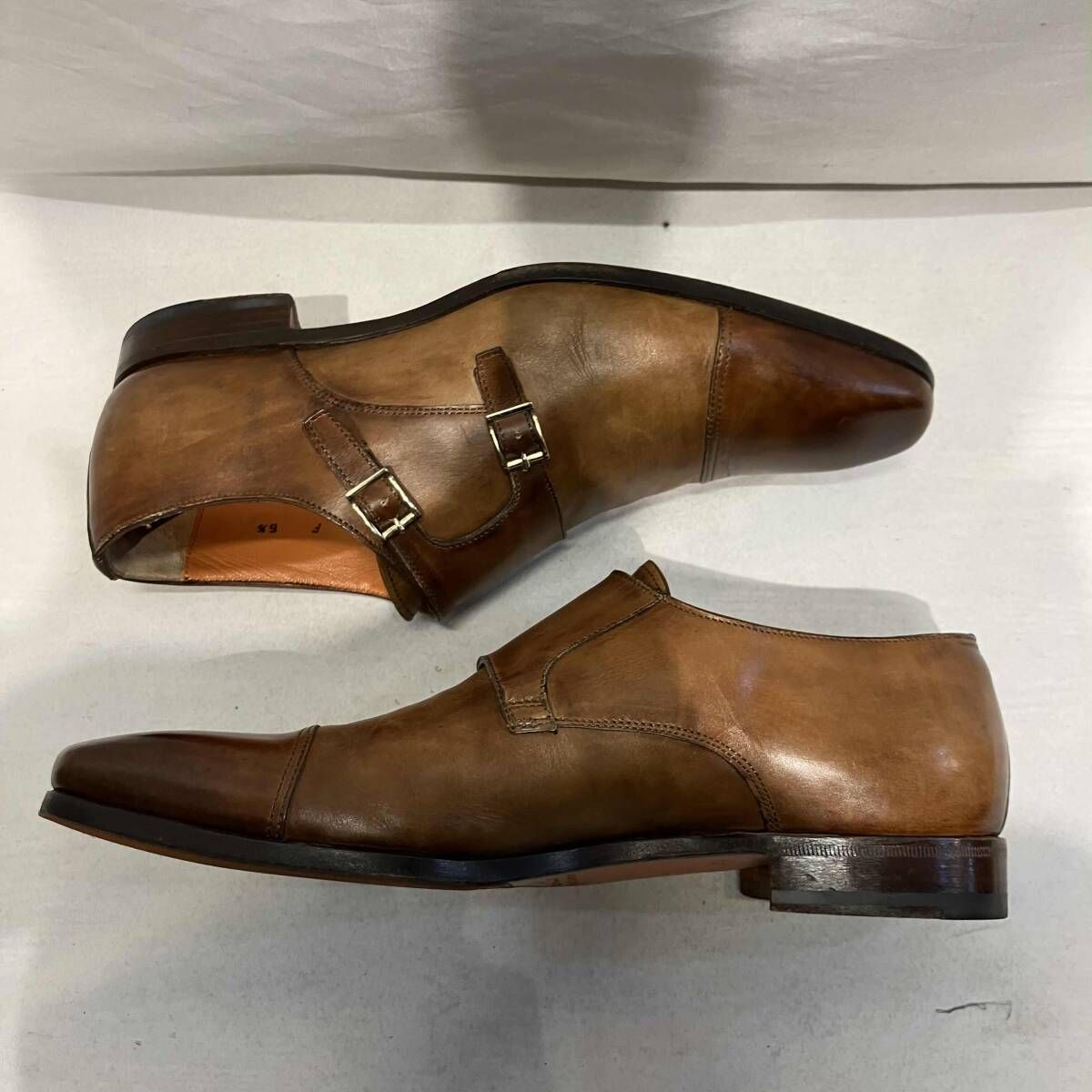 SANTONI ドレスシューズ ダブルモンク size 26.0 ブラウン サントーニ