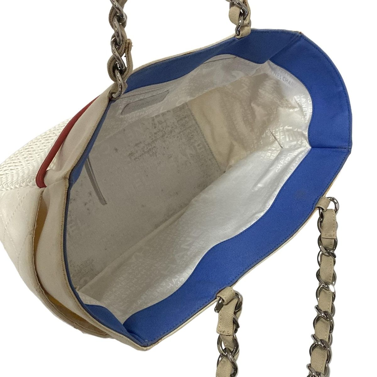 アイボリー×ベージュ×マルチ チェーンショルダー