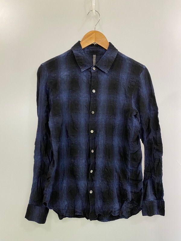 【中古品】 KAZUYUKI KUMAGAI ATTACHMENT カズユキクマガイ COシャンブレーオンブレーチェック レギュラーカラーシャツ XS71-099 LI 長袖 メンズ シャツ 【140-251216-em-01-min】