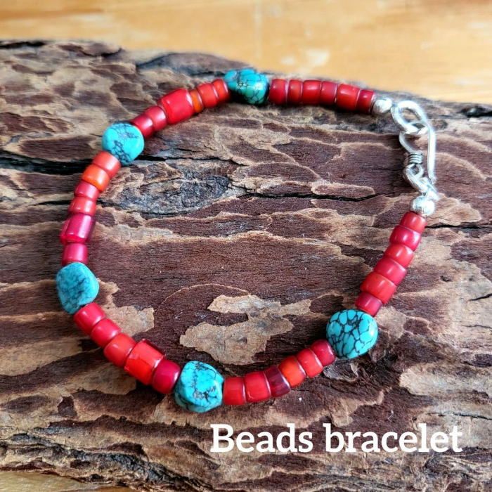 rym-289 アンティークビーズブレスレット手首のサイズ16ｃｍの方 ネックレス ブレスレット