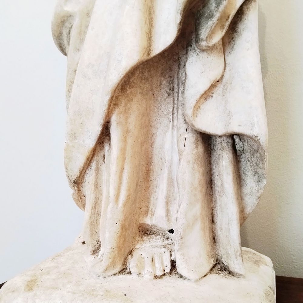 1900年代前半頃 イタリア 聖母マリア 聖母像 石膏 汚れなき御心 彫刻