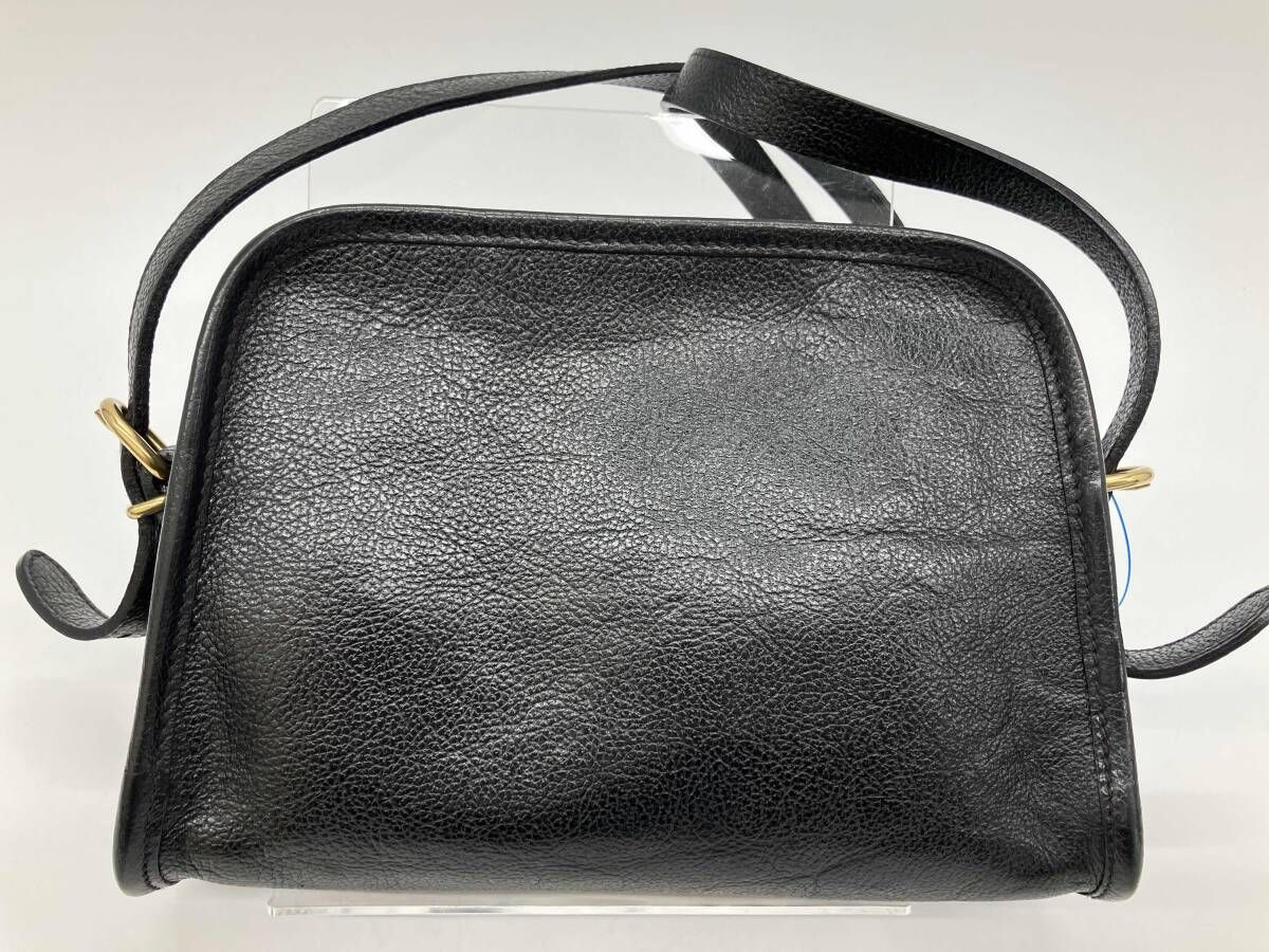 IL BISONTE イルビゾンテ ショルダーバッグ クロスボディバッグ ブラック レザー エンボス加工 保存袋あり