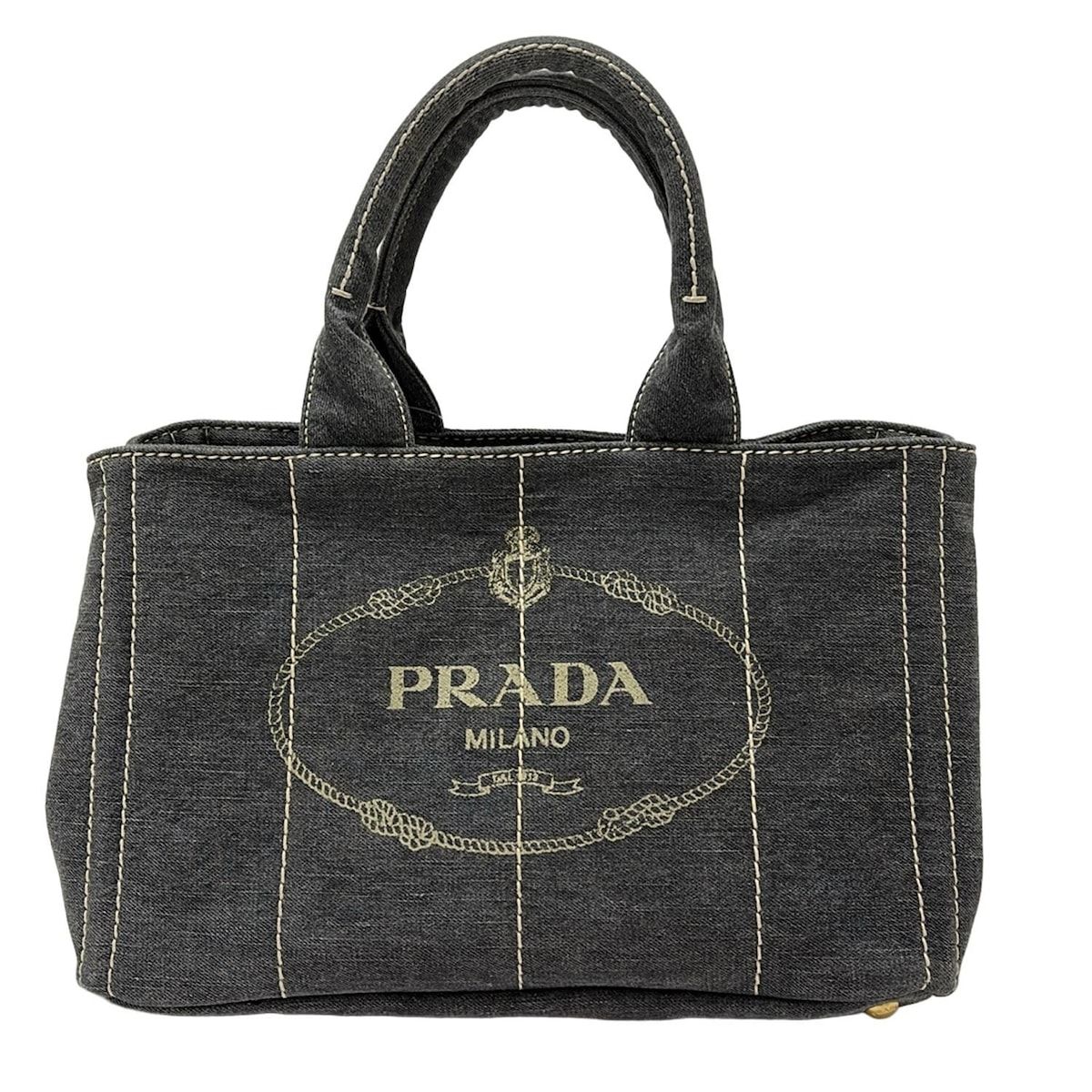 PRADA プラダ トートバッグ CANAPA B 1877 グレー カーキ