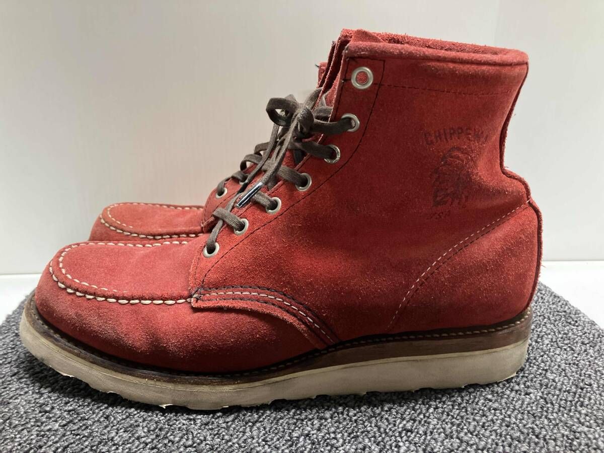 チペワ ブーツ サイズ不明 アウトソール約29 cm スウェード レッド