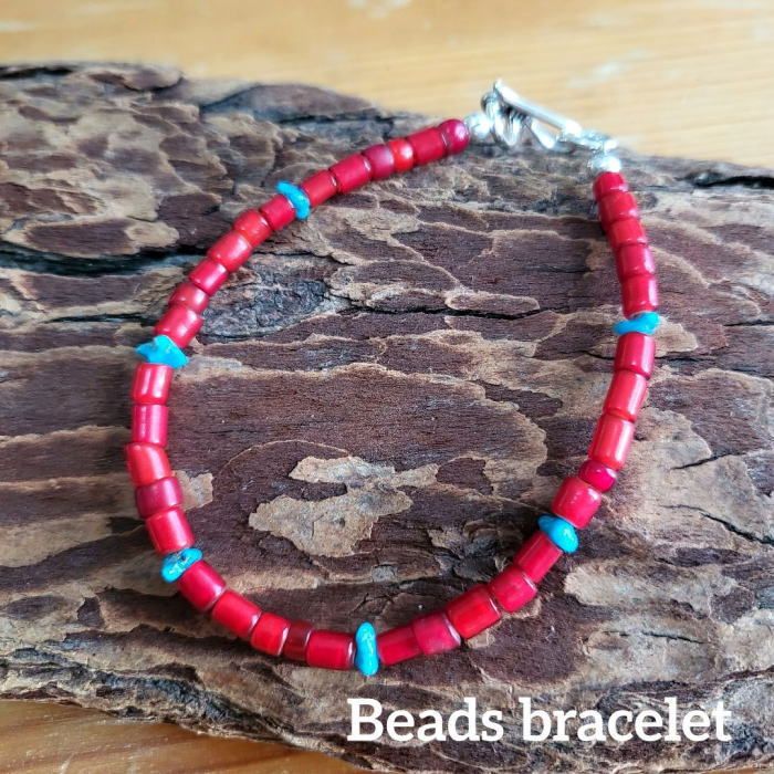 rym-290 アンティークビーズブレスレット手首のサイズ18ｃｍの方 ネックレス ブレスレット