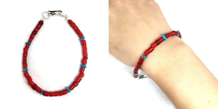 290 アンティークビーズブレスレット手首のサイズ18ｃｍの方