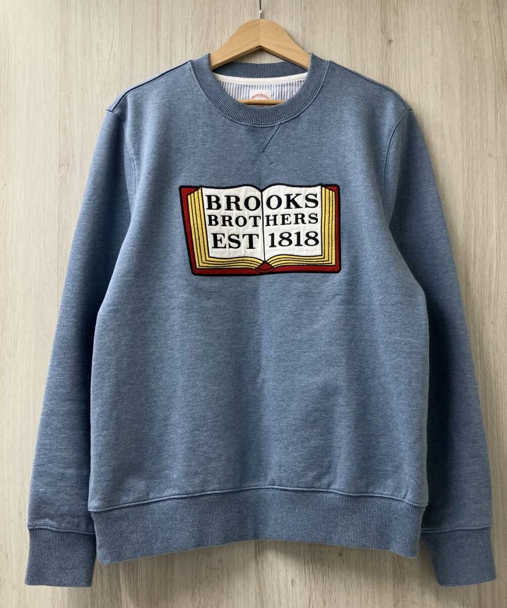 Brooks Brothers ブルックスブラザーズ コットンフレンチテリー ブックエンブロイダリー スウェットシャツ サイズM ブルー