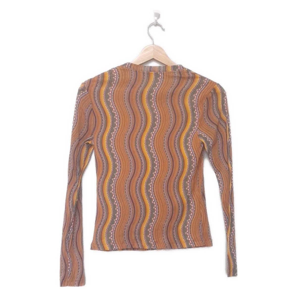 TAM ヴィヴィアンタム 長袖カットソー サイズ40 M レディース - ブラウン×グリーン×マルチ クルーネック メッシュ