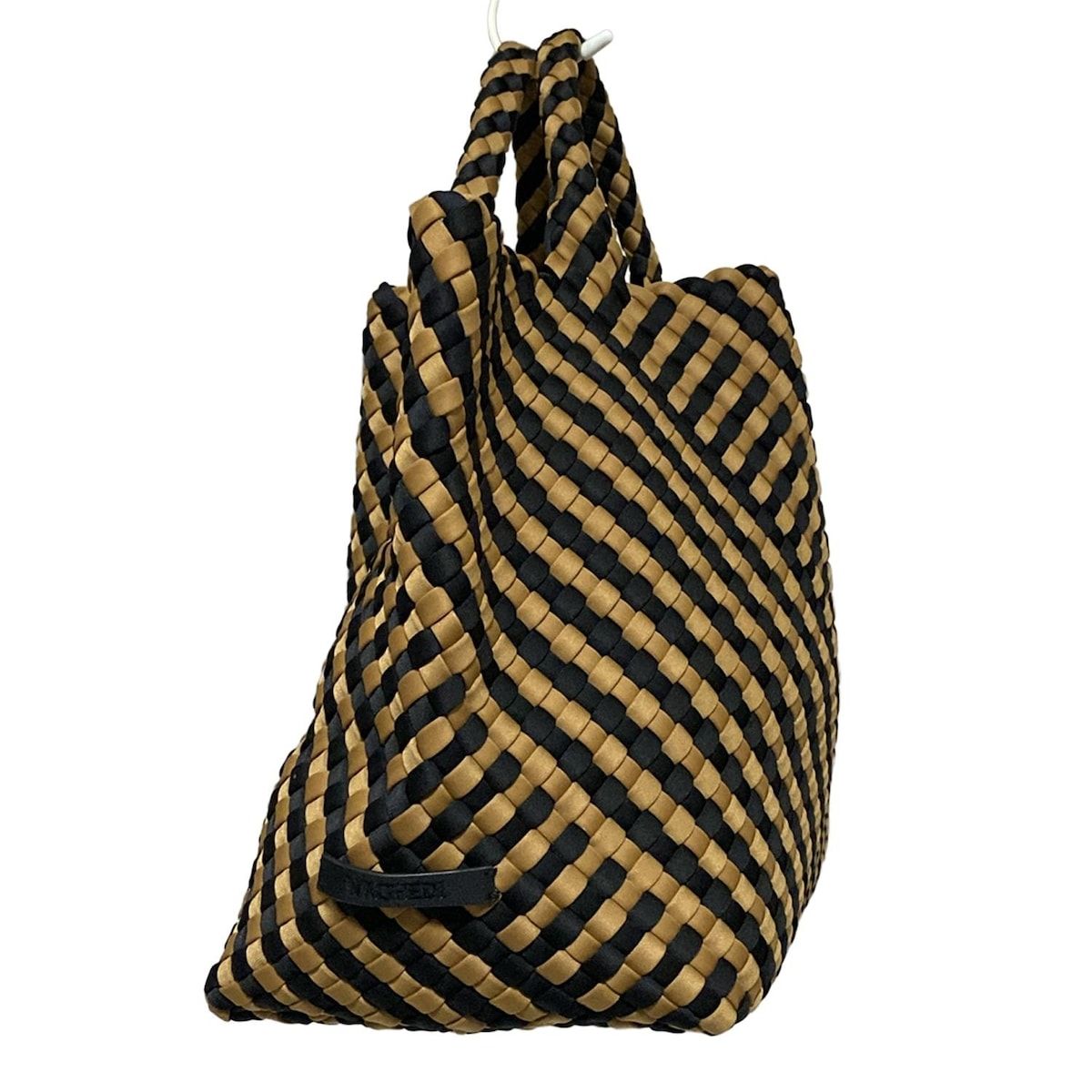 NAGHEDI ナゲディ トートバッグ - ブラウン×黒 編み込み