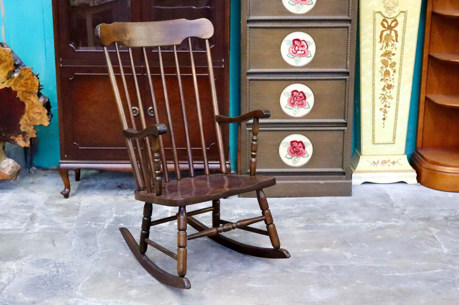 GMIS384○飛騨家具 ロッキングチェア アームチェア 揺り椅子 レトロ