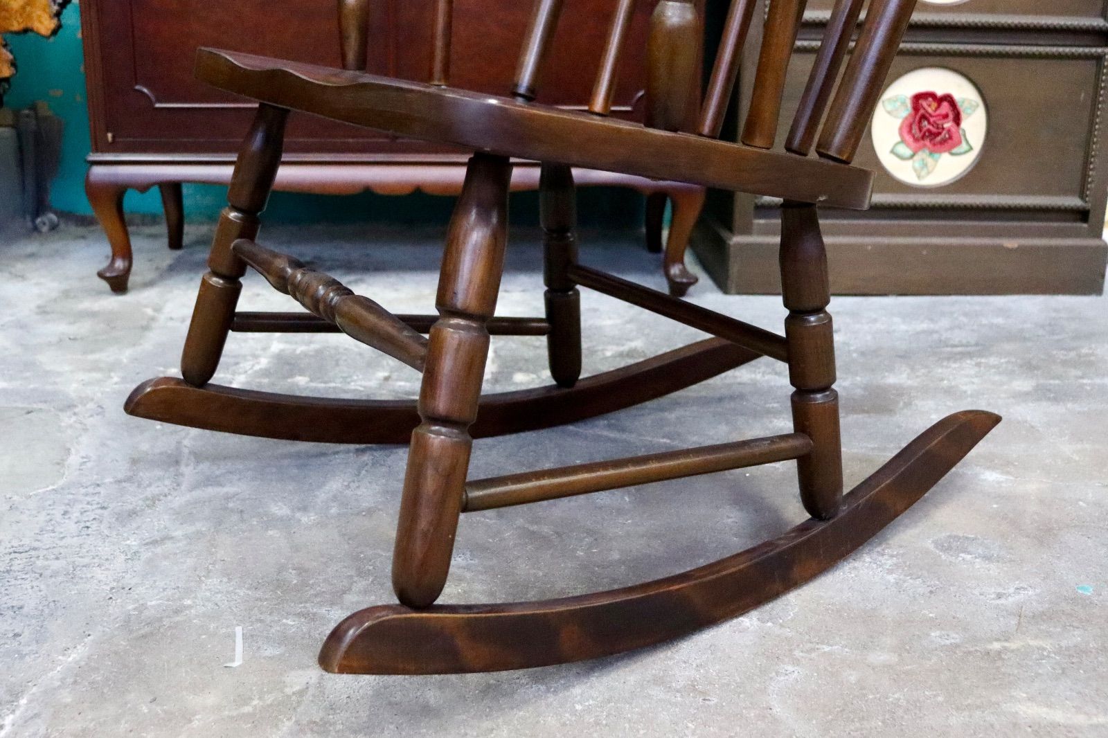 GMIS384○飛騨家具 ロッキングチェア アームチェア 揺り椅子 レトロ