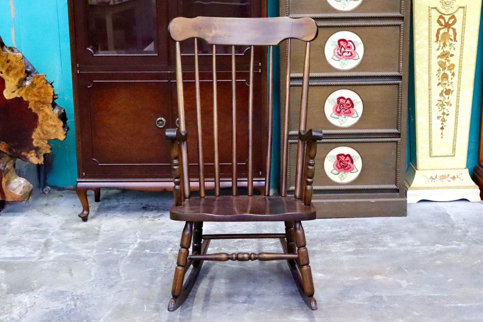 GMIS384○飛騨家具 ロッキングチェア アームチェア 揺り椅子 レトロ