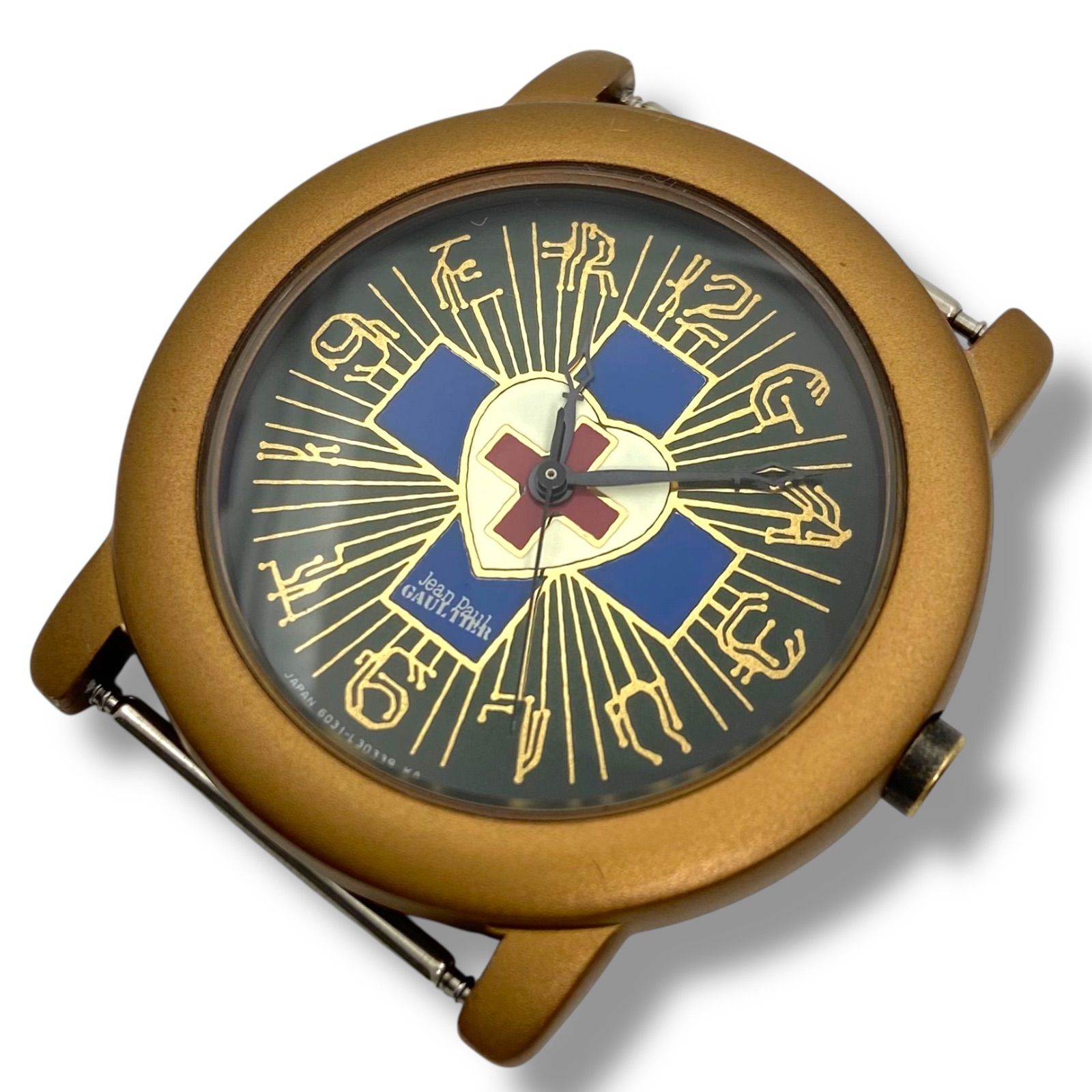 新品電池/稼働 ジャンポールゴルチエ 腕時計 クォーツ クロス ハート