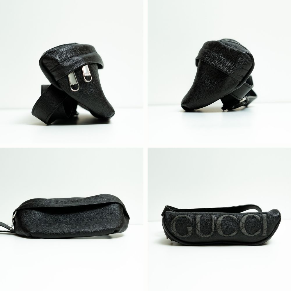 新品未使用】GUCCI グッチ ウエストバッグ ブラック レザー クロス