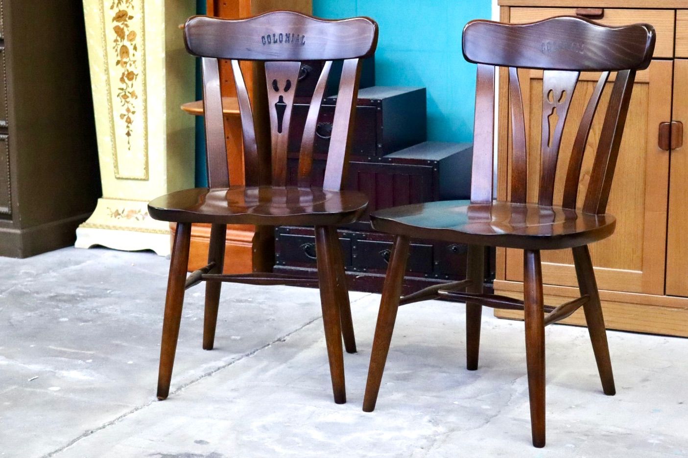 ② カリモク コロニアル アームレスチェア ダイニングチェア GMIS382B○karimoku / カリモク コロニアル ダイニングチェア