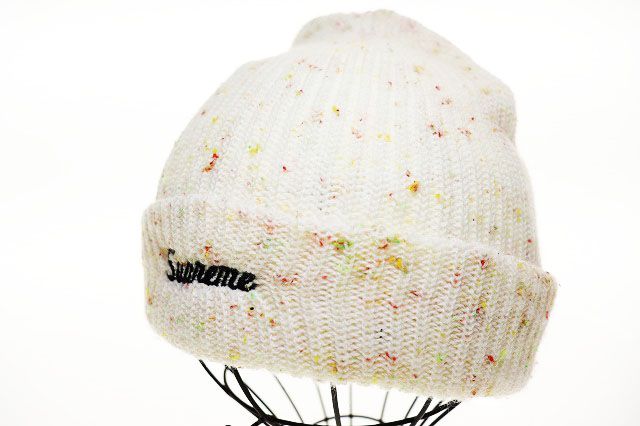 シュプリーム SUPREME 22AW LOOSE GAUGE BEANIE ルーズ ゲージ ビーニー ロゴ 帽子 ホワイト 【ブランド古着ベクトル】【中古】AA251029