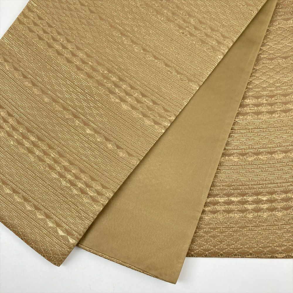  たんす屋 リユース帯 帯 袋帯 黄色 セミフォーマル カジュアル 全通 金糸 鱗 袋帯 帯