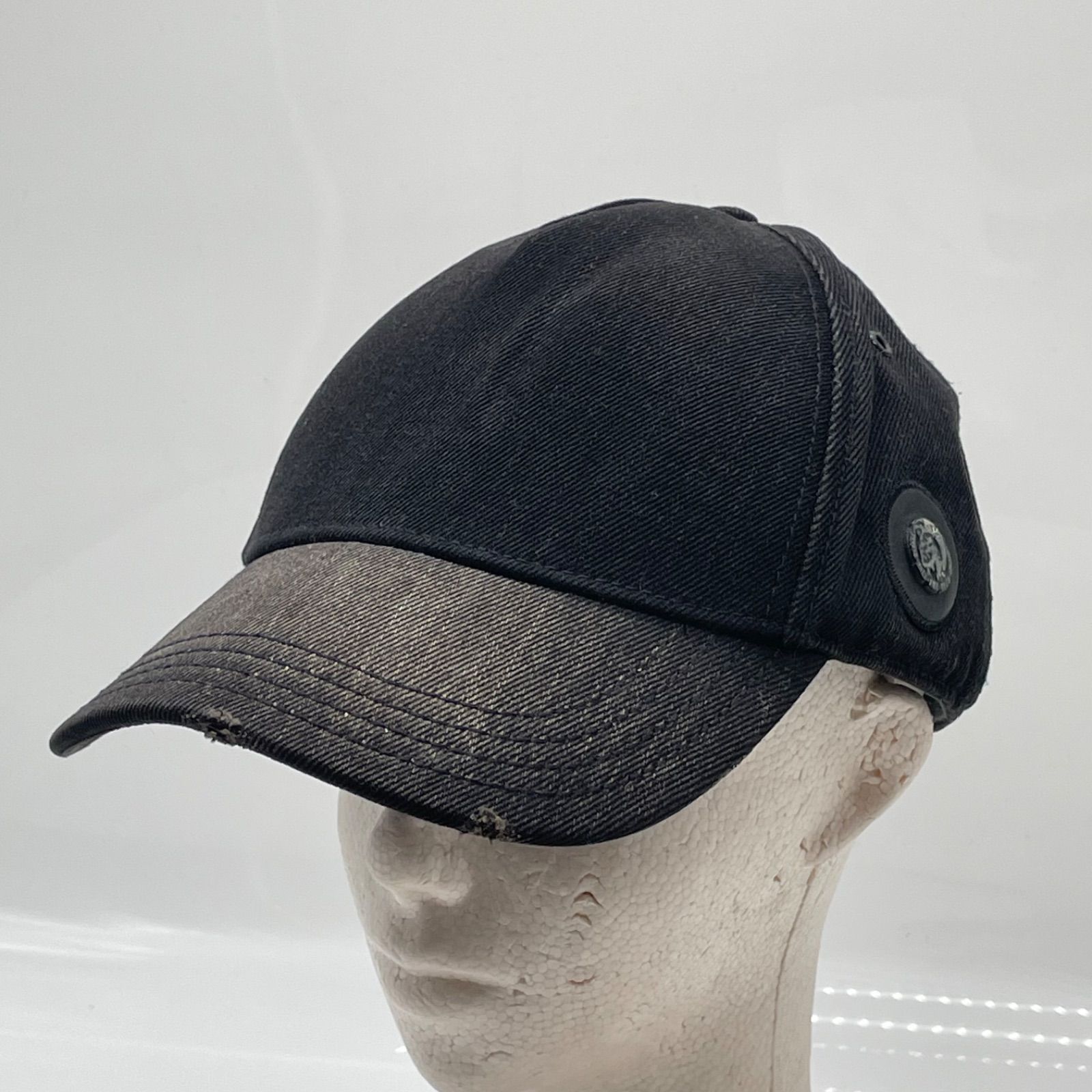 KO3684□ディーゼル ダメージ加工 デニム キャップ ブラック ブレイブ