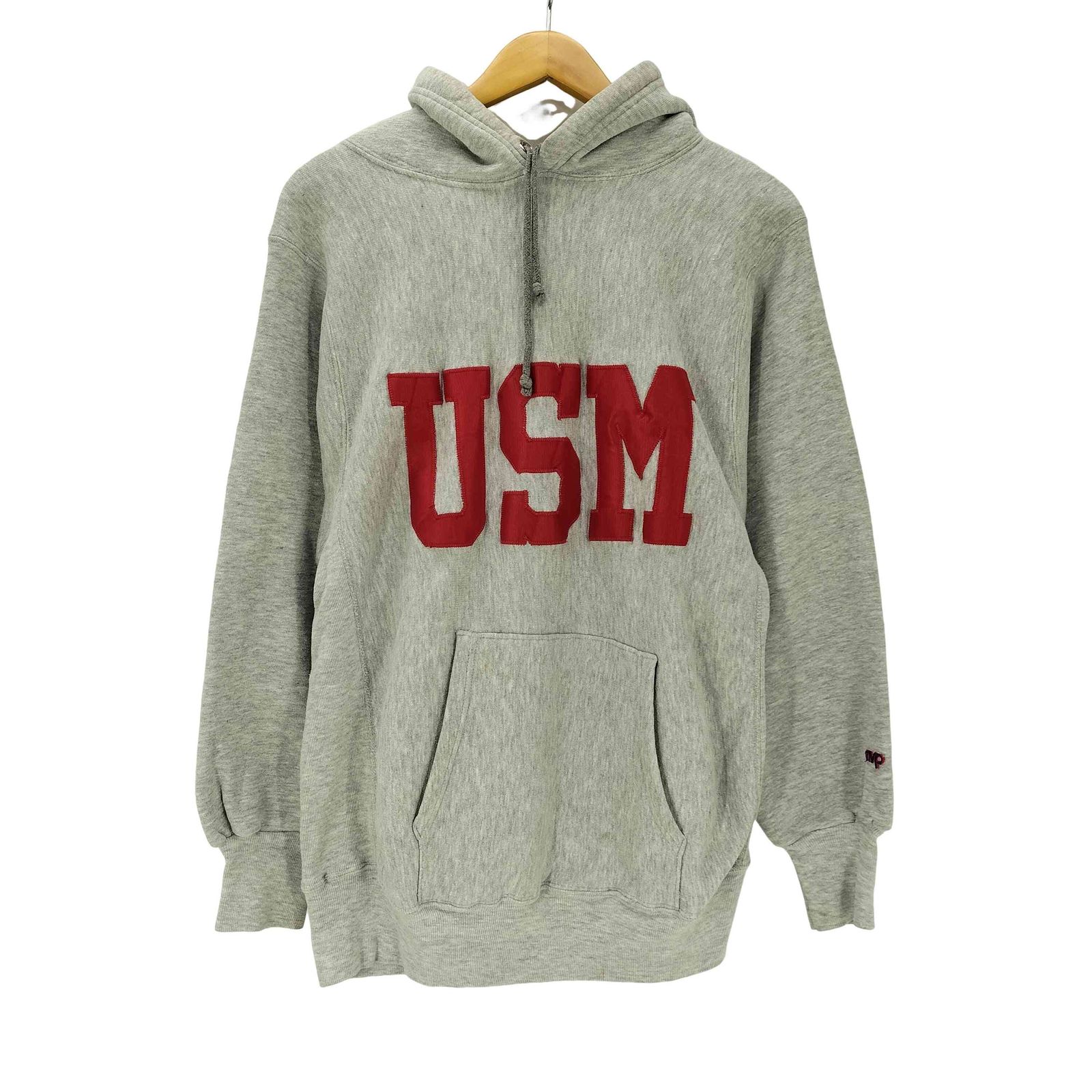 MVP(エムブイピー) 90S USA製 刺繍タグ USM ワッペン リバース 型 プルオーバー パーカー メンズ import：M 【中古】【ブランド古着バズストア】 エムブイピー MVP 90S USA製 刺繍タグ USM ワッペン リバース 型 プル