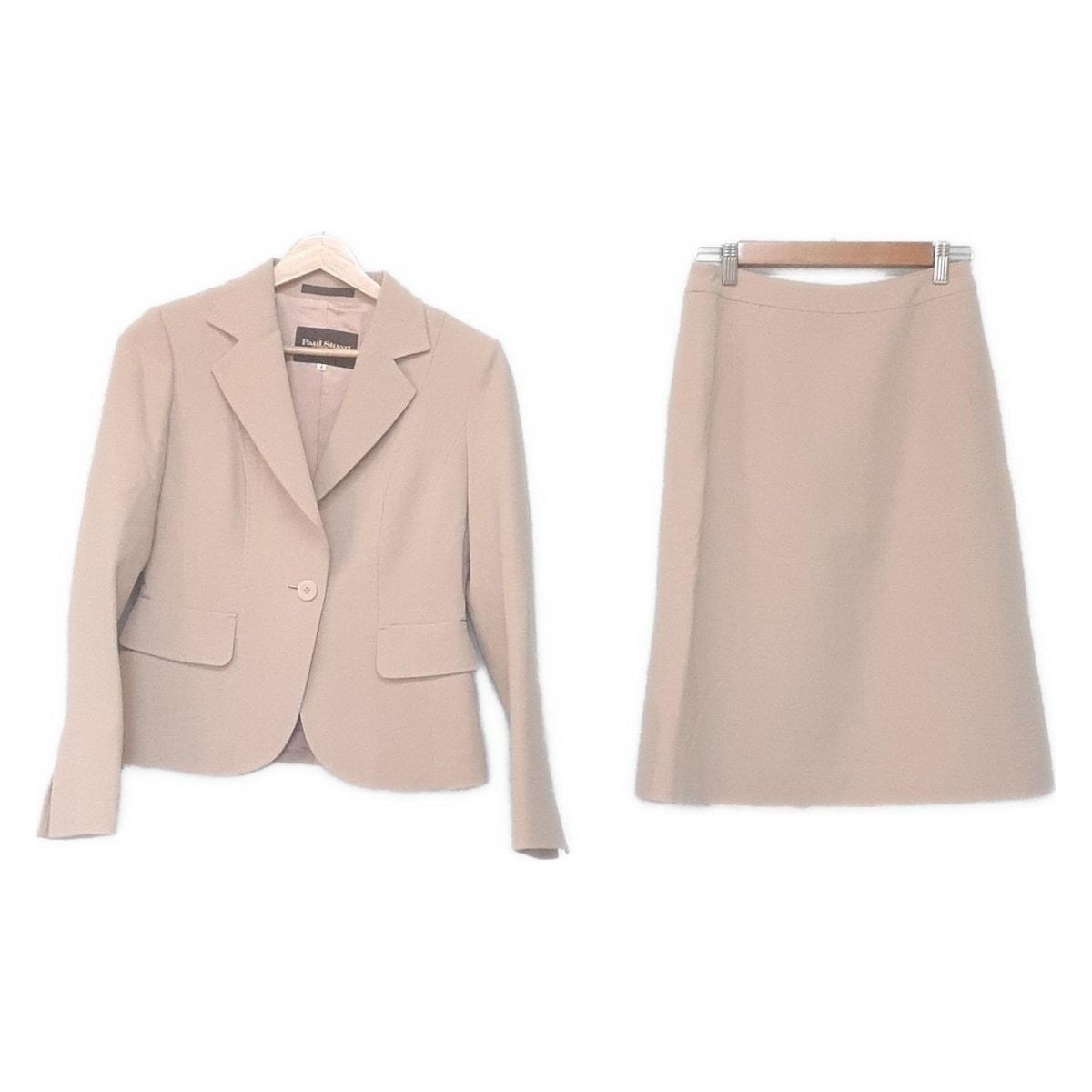 PaulStuart ポールスチュアート スカートスーツ レディース ベージュ 肩パッド