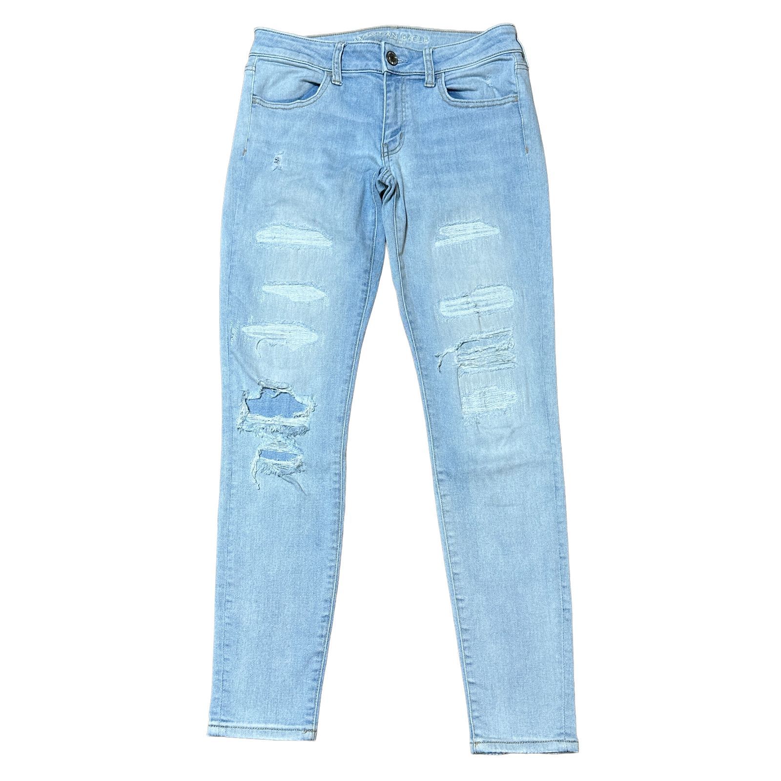 AMERICAN EAGLE SUPER LOW JEGGING リペア加工 ローライズ スキニー 