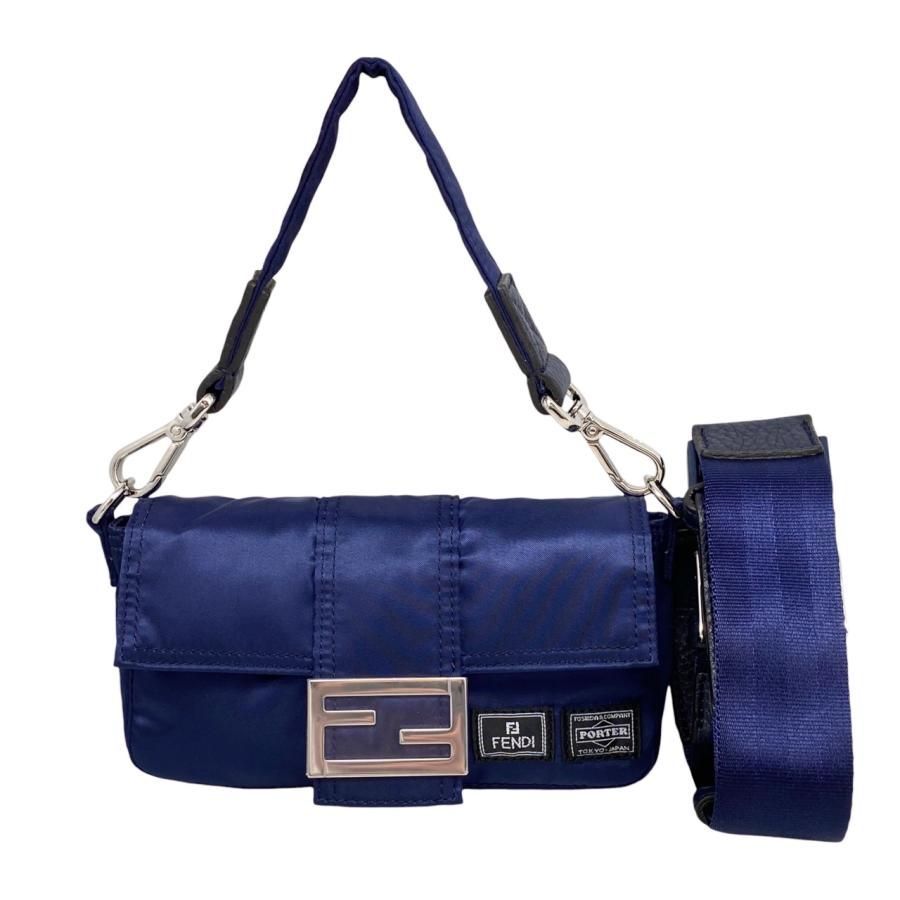 フェンディ バンドポーチ ナイロン×レザー ネイビー FFロゴ金具 フェンディ バンドポーチ ナイロン×レザー ネイビー FFロゴ金具