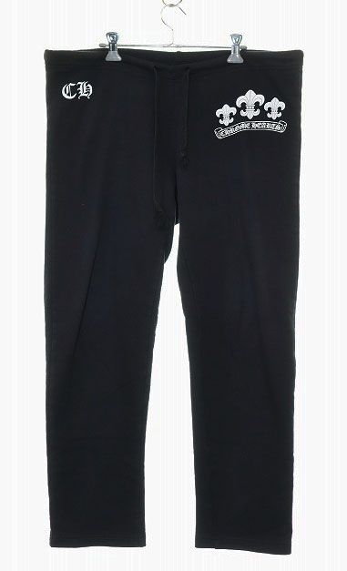 【中古】クロムハーツ CHROME HEARTS BSフレア スクロール ラベル ロゴ プリント スウェット パンツ ☆AA★ 250521 クロムハーツ CHROME HEARTS BSフレア スクロール ラベル ロゴ