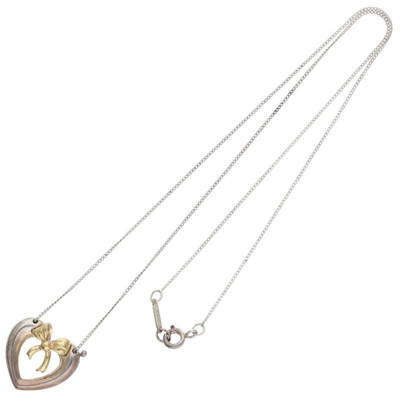 【美品】ティファニー オープンハート リボンコンビ ネックレス 925/750 楽天市場】Tiffany&Co.(ティファニー) オープンハート リボン