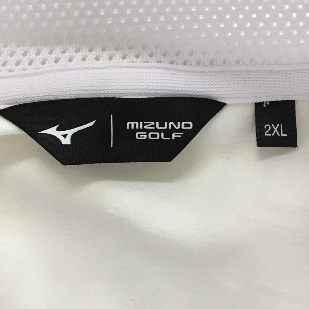 美品】ミズノゴルフ ジャケット 白 総柄織生地 ネック・裾メッシュ