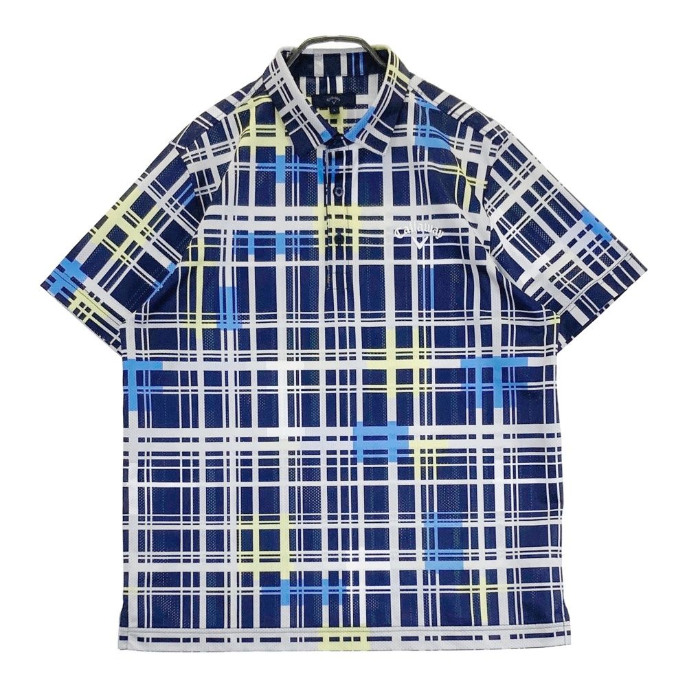 Callaway チェック柄ポロシャツ Lサイズ サイズ：L CALLAWAY キャロウェイ 2024年モデル ロゴ刺繍入り 半袖