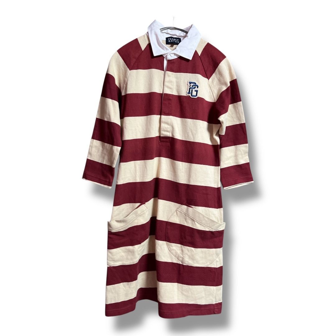 PEARLY GATES パーリーゲイツ ボーダー柄 ラガーシャツ ワンピース