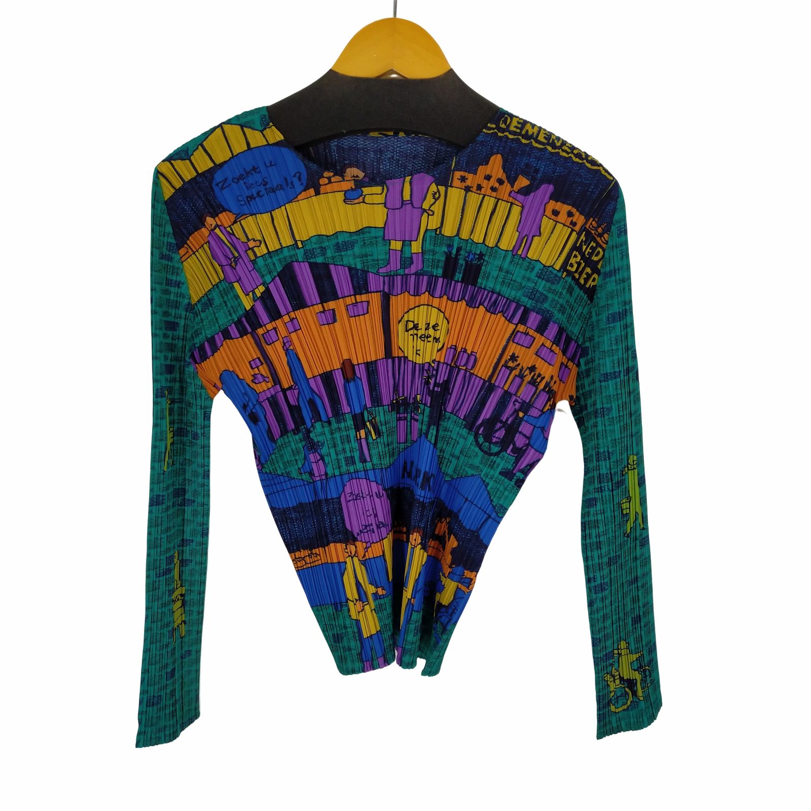 プリーツプリーズイッセイミヤケ PLEATS PLEASE ISSEY MIYAKE 06 AW 石畳の街 L Sプリーツカットソー 全面 総柄 レディース 4