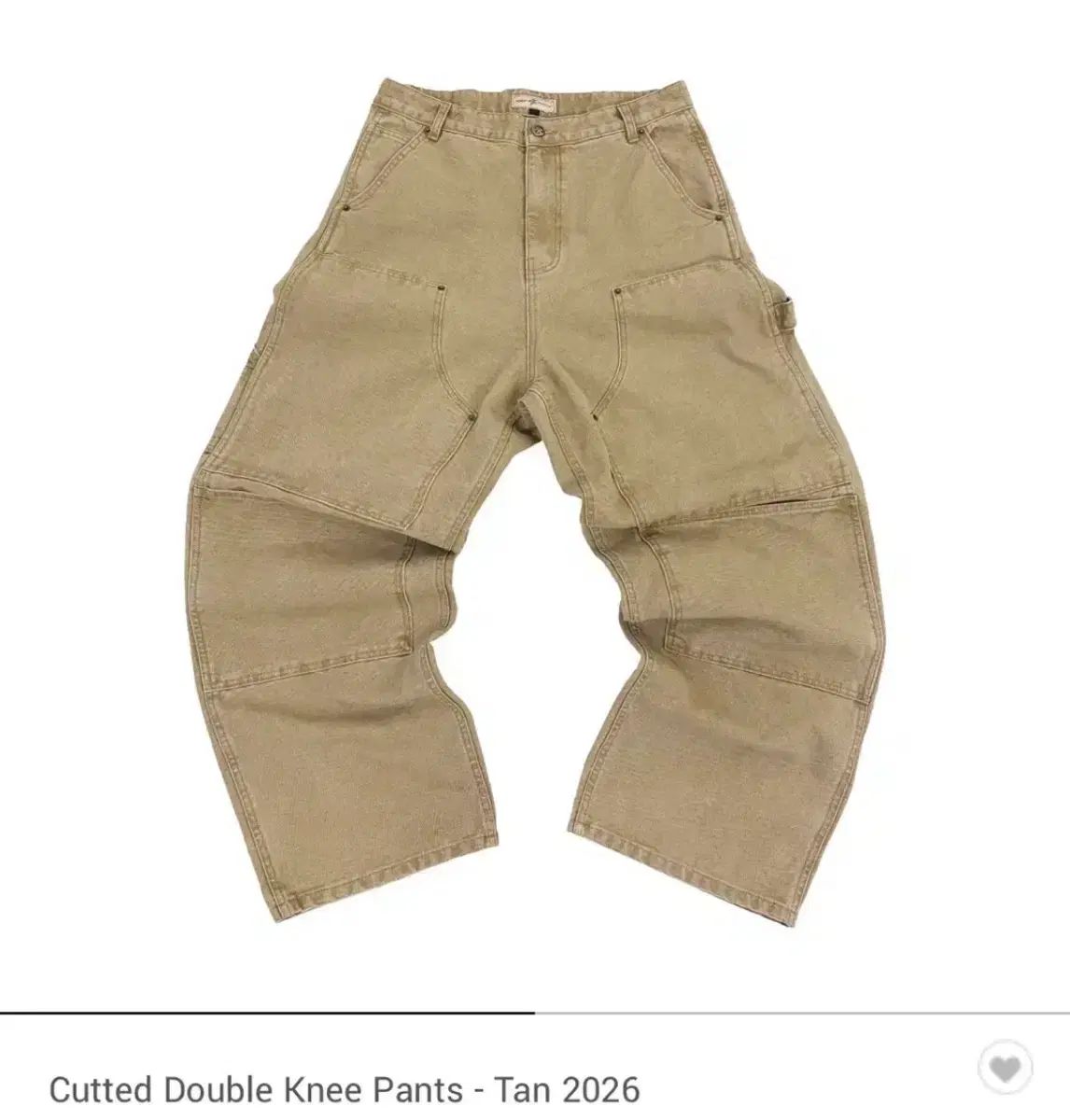 1 2026 葵色 イロ カット ダブルニー パンツ タン