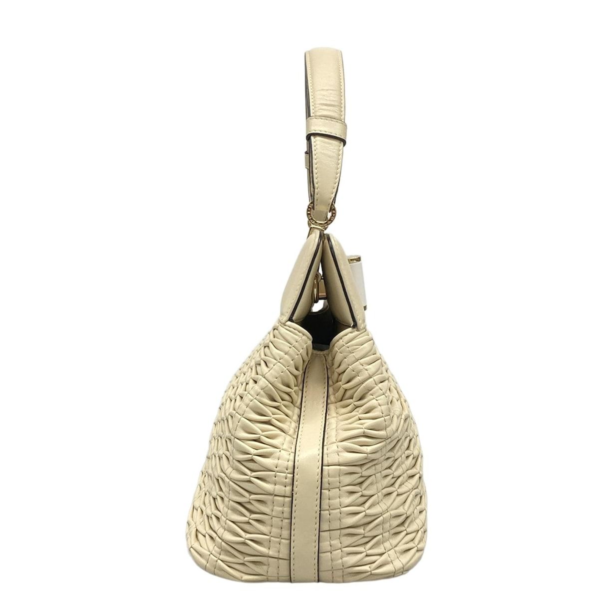 BVLGARI ブルガリ ハンドバッグ イザベラ ロッセリーニ アイボリー レザー