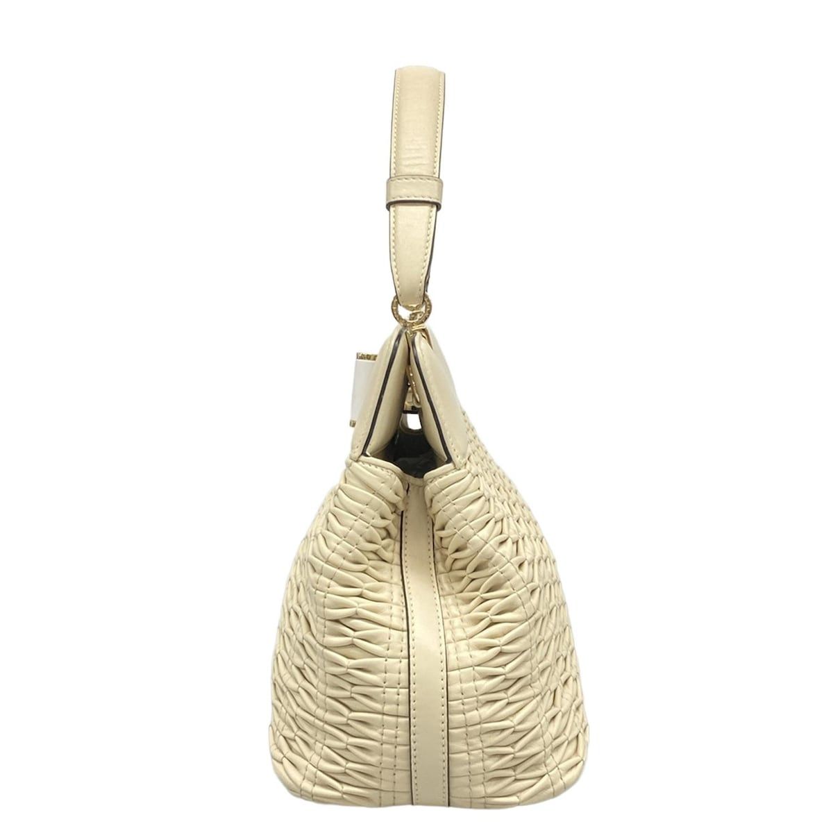  BVLGARI ブルガリ ハンドバッグ イザベラ ロッセリーニ アイボリー レザー ハンドバッグ バッグ