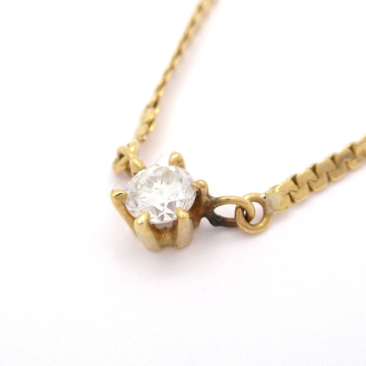 La soma ラソマ ネックレス - K 18 YG×ダイヤモンド 総重量 3.0 g 1 Pダイヤ ダイヤ0.16カラット