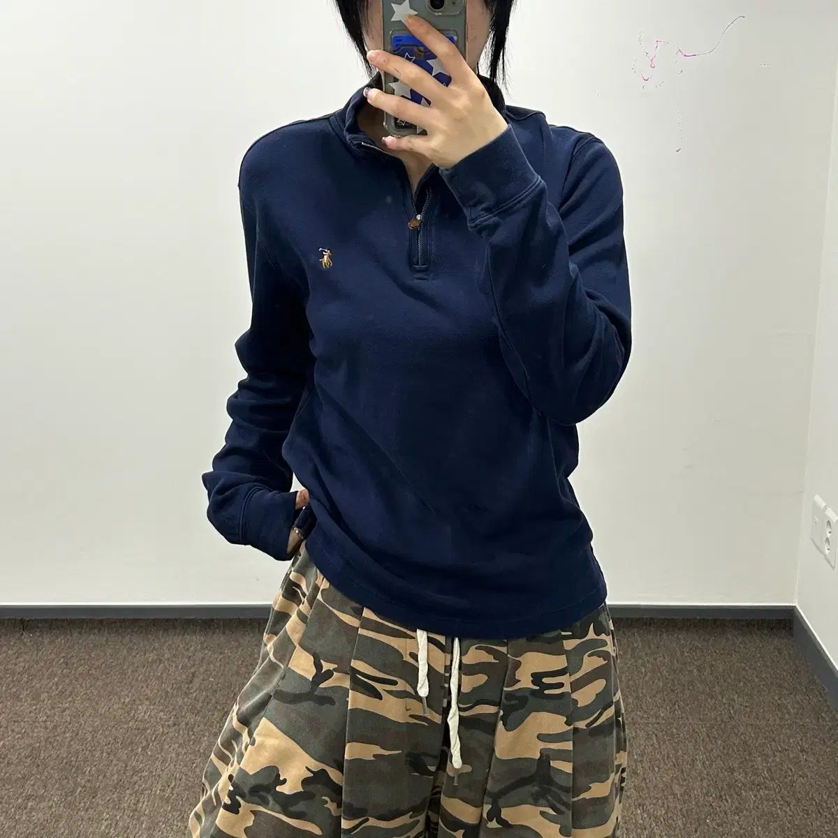 POLO ポロ マルチポニー ネイビー ハーフジップ ロングスリーブ