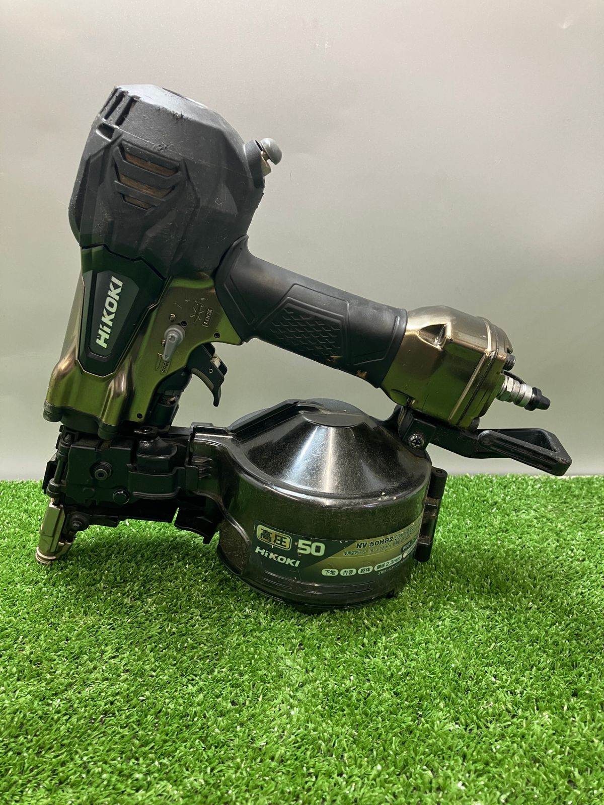 品 0936 HiKOKI ハイコーキ 日立工機 高圧ロール釘打機 エアダスタ付 NV 50 HR 2 N 針金 シート50 mm ハイゴールド 保護メガネ ケース付