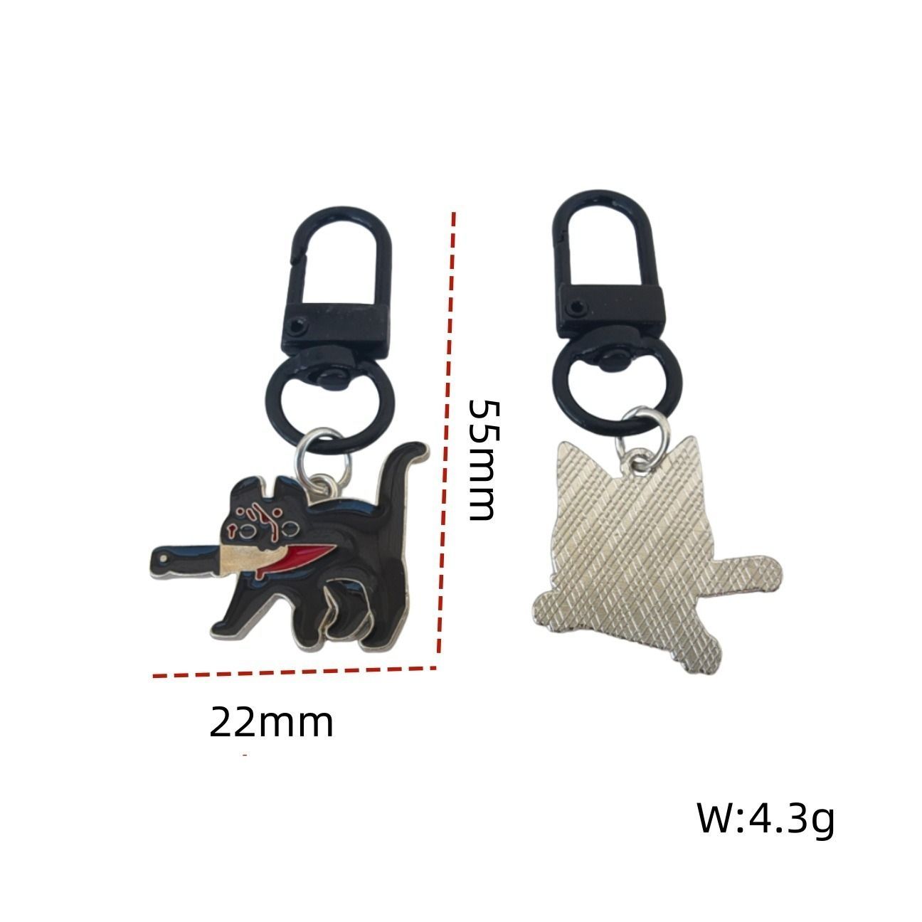 6点セット ゴシック調 暗殺者風猫チャーム キーホルダー ユニーク