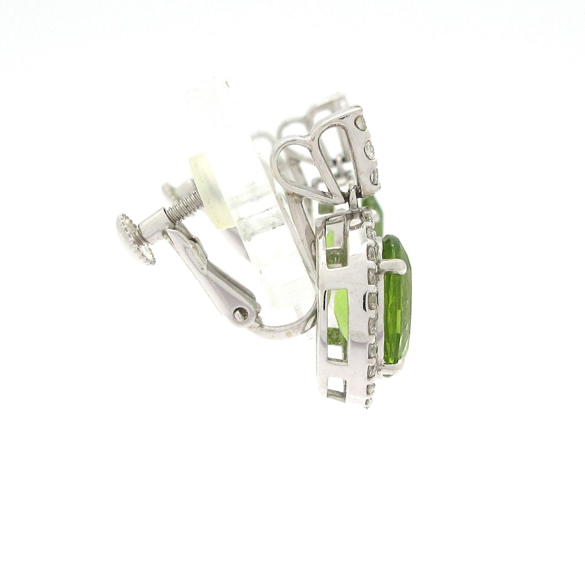 Unbranded ノーブランド イヤリング K 14 WG×ダイヤモンド×ライトグリーン 総重量 5.7 g 2.76刻印 D 0.31刻印