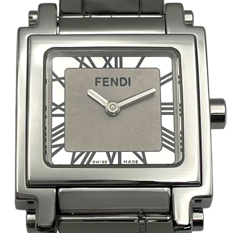 フェンディ FENDI クアドロ 6000L シルバー SS クオーツ レディース