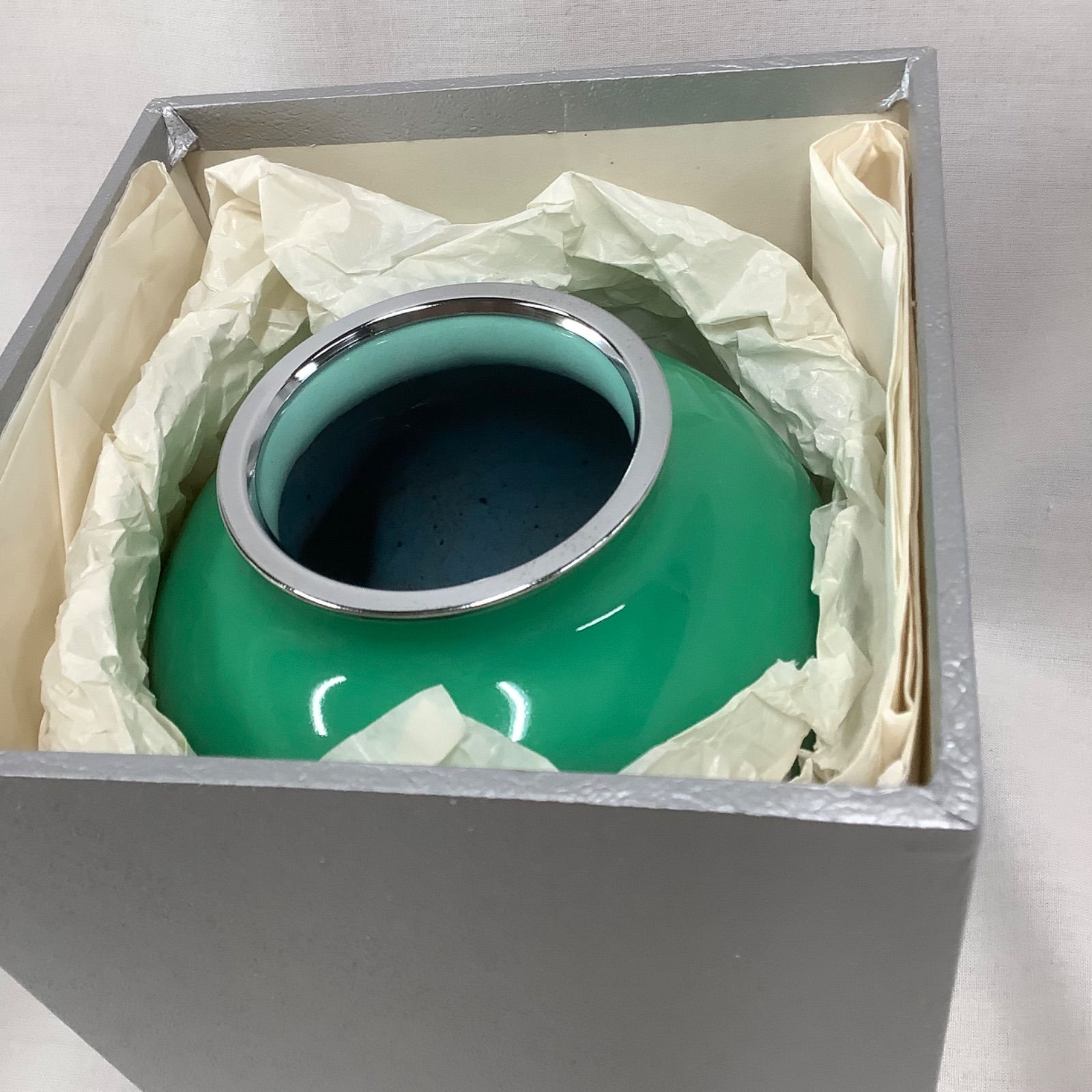 七宝焼 安藤製 花瓶 翡翠色 グリーン R150 - メルカリ