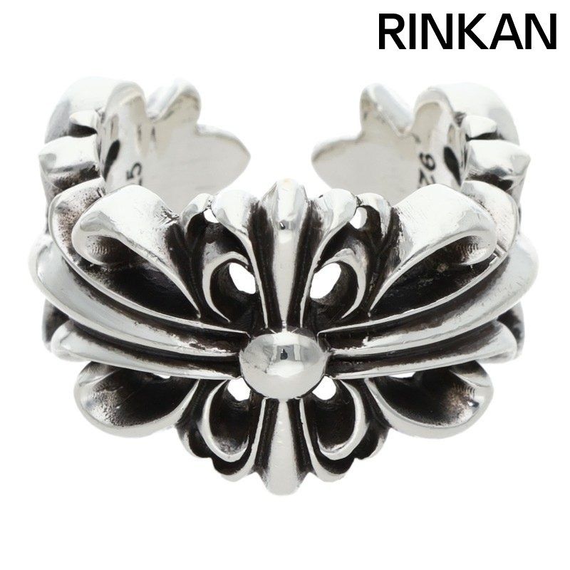 クロムハーツ DBL FLRL CRS ダブルフローラルクロス シルバーリング メンズ 14号