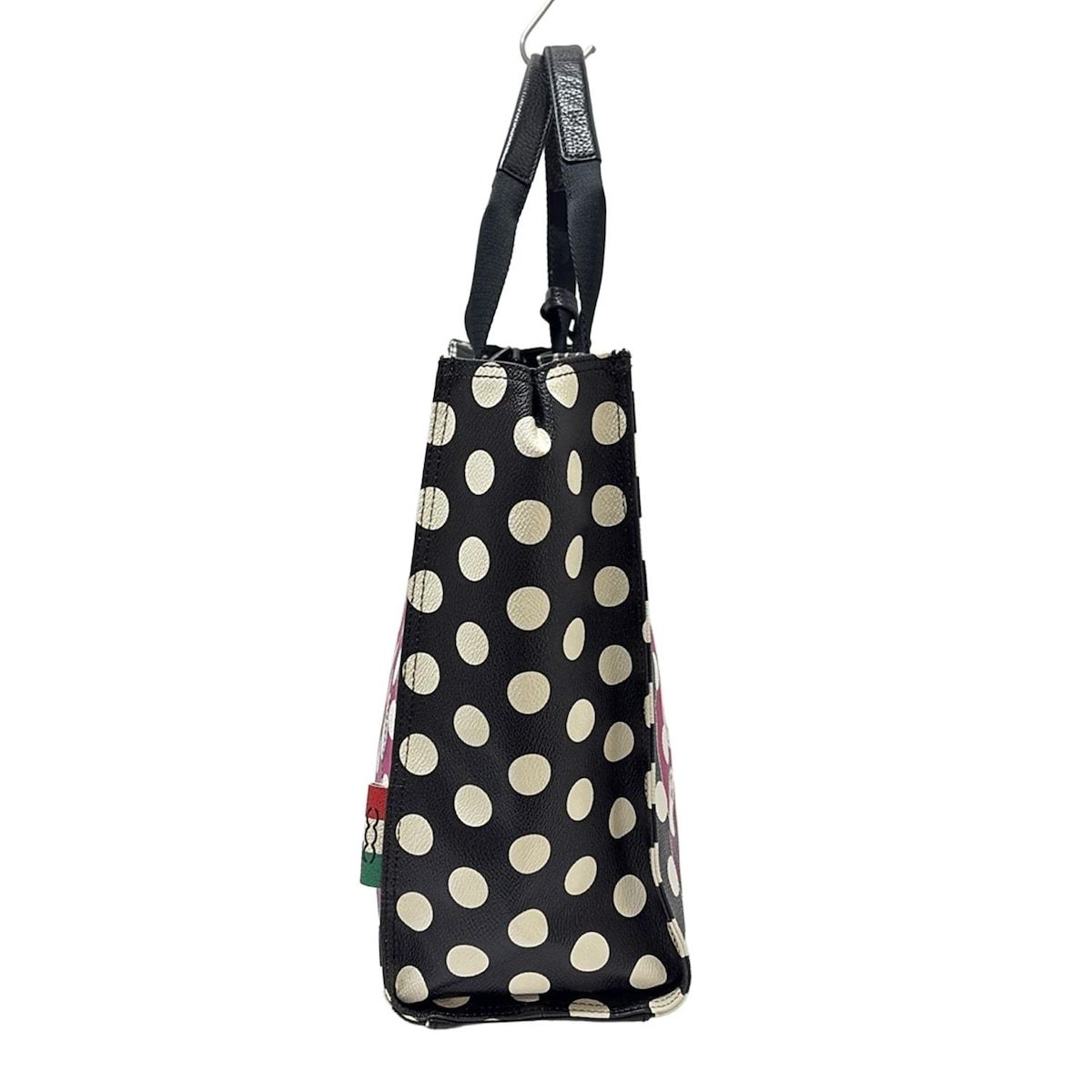 GABS ガブス ハンドバッグ - 黒×白×マルチ ドット柄 車 FIATコラボ レザー