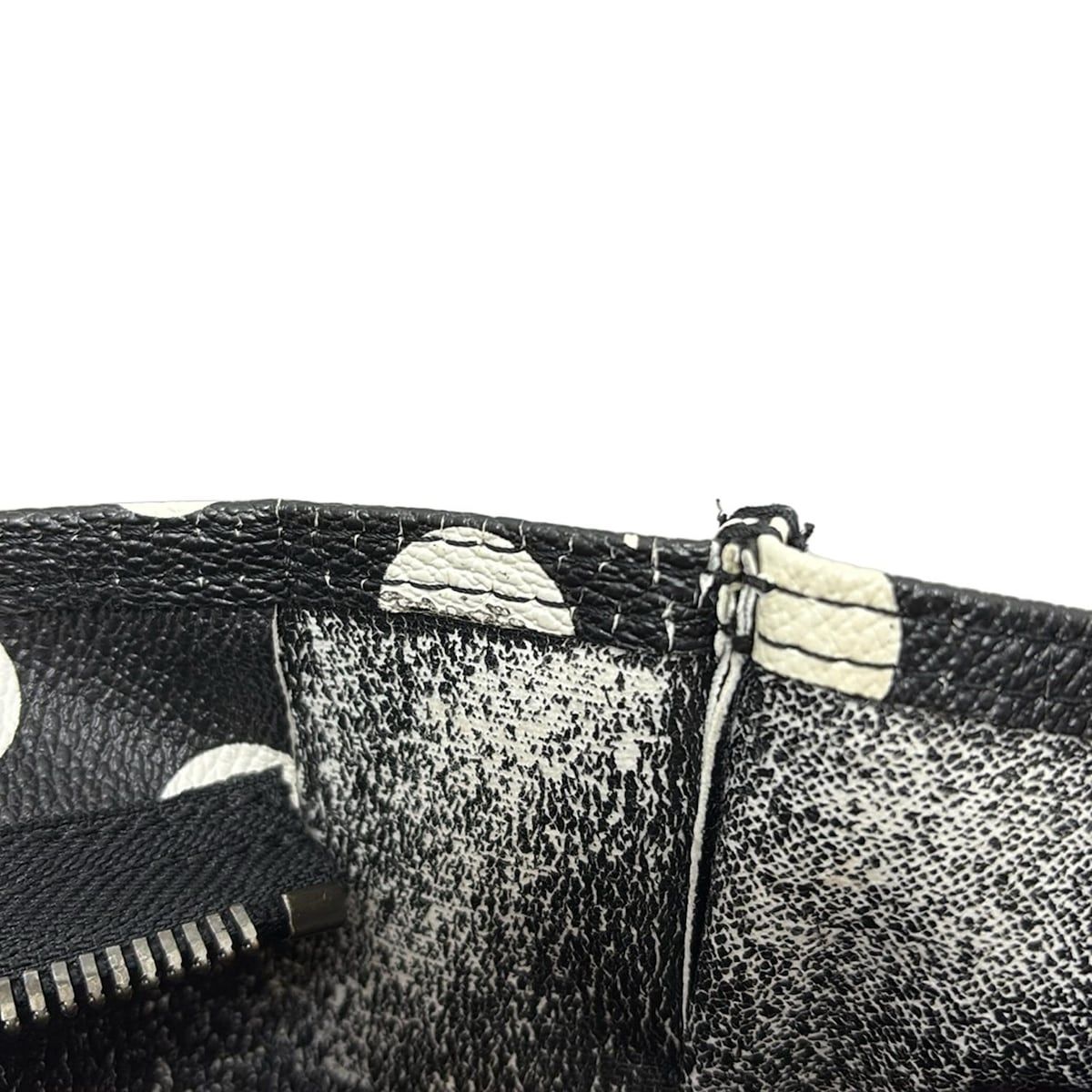  GABS ガブス ハンドバッグ - 黒×白×マルチ ドット柄 車 FIATコラボ レザー ハンドバッグ バッグ